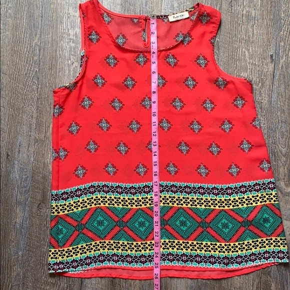 Rachel Kate pink design sleeveless top L - Picture 9 of 9